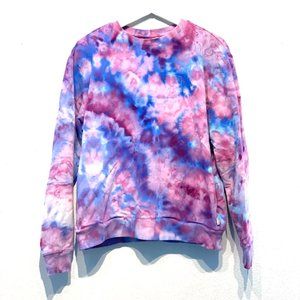 Fila Long Sleeve Crew Neck Custom Tie Dye Sweatshirt with Pockets